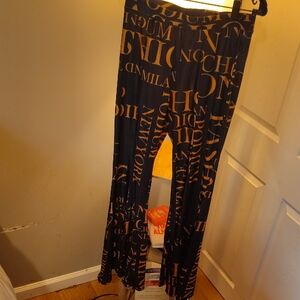 Elegant Navy and Gold Flare Pants